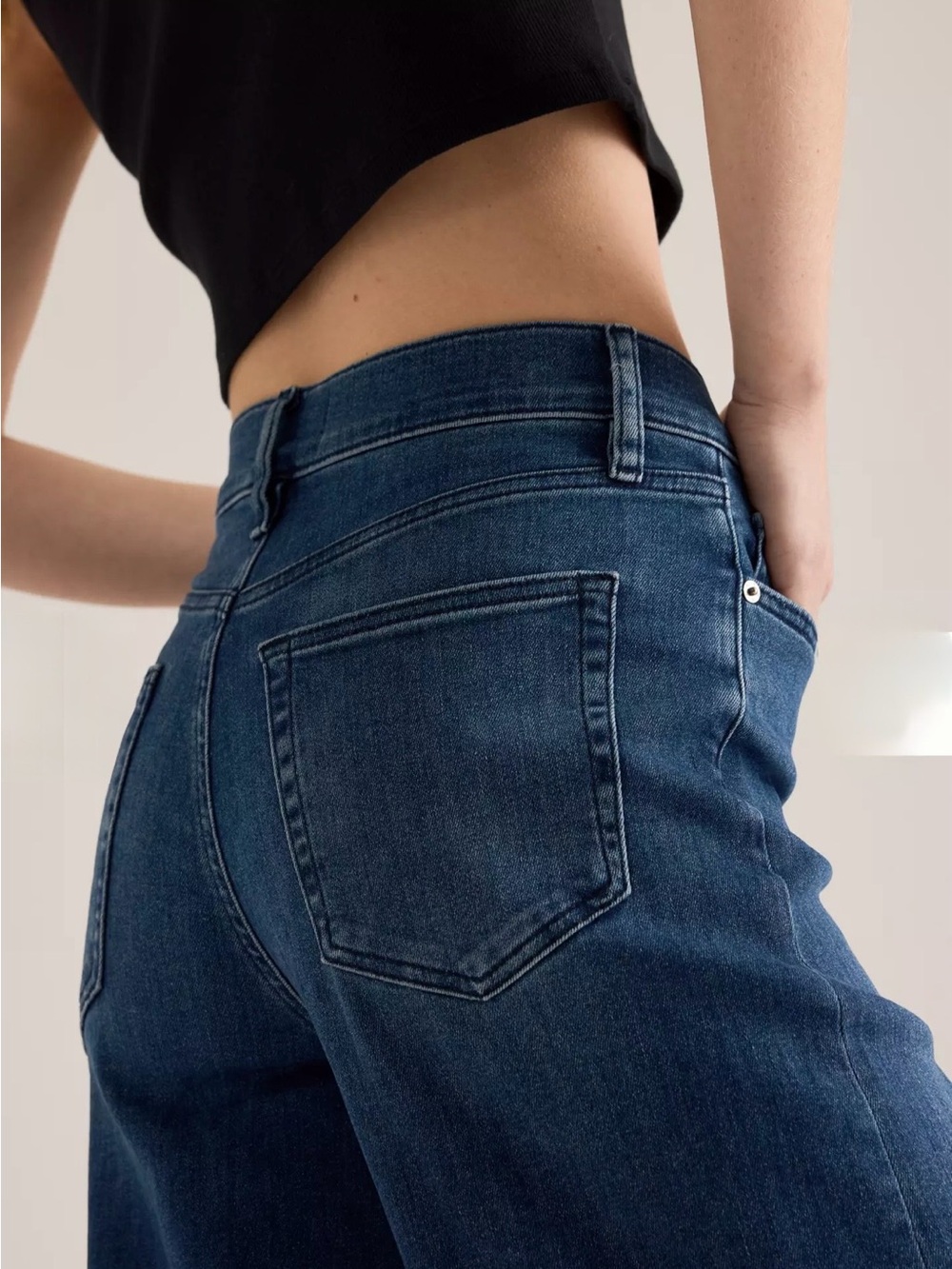 Frame Le Slim Palazzo Wide-Leg High-Rise Women’s Blue Jeans size 26 - Picture 4 of 16